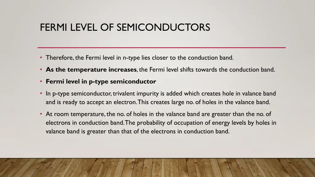 fermi level of semiconductors