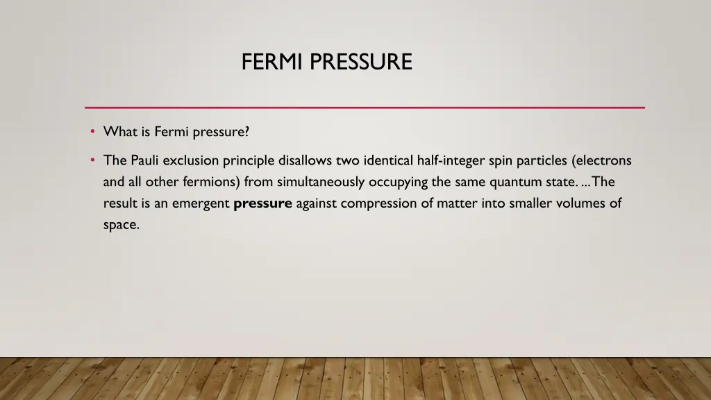 fermi pressure