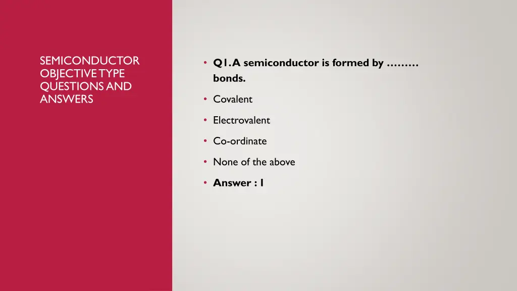 semiconductor objective type questions and answers