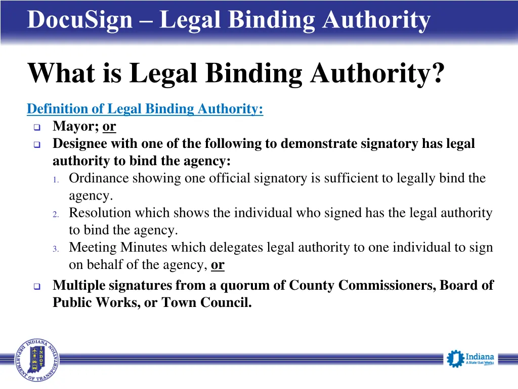 docusign legal binding authority