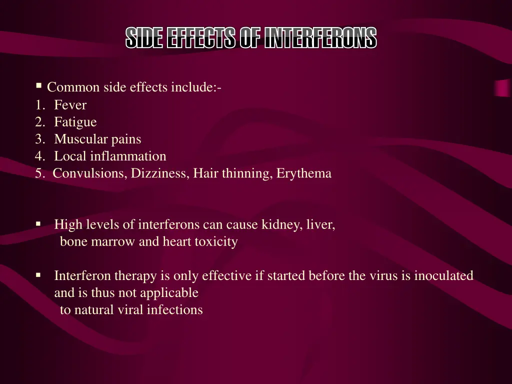 side effects of interferons side effects