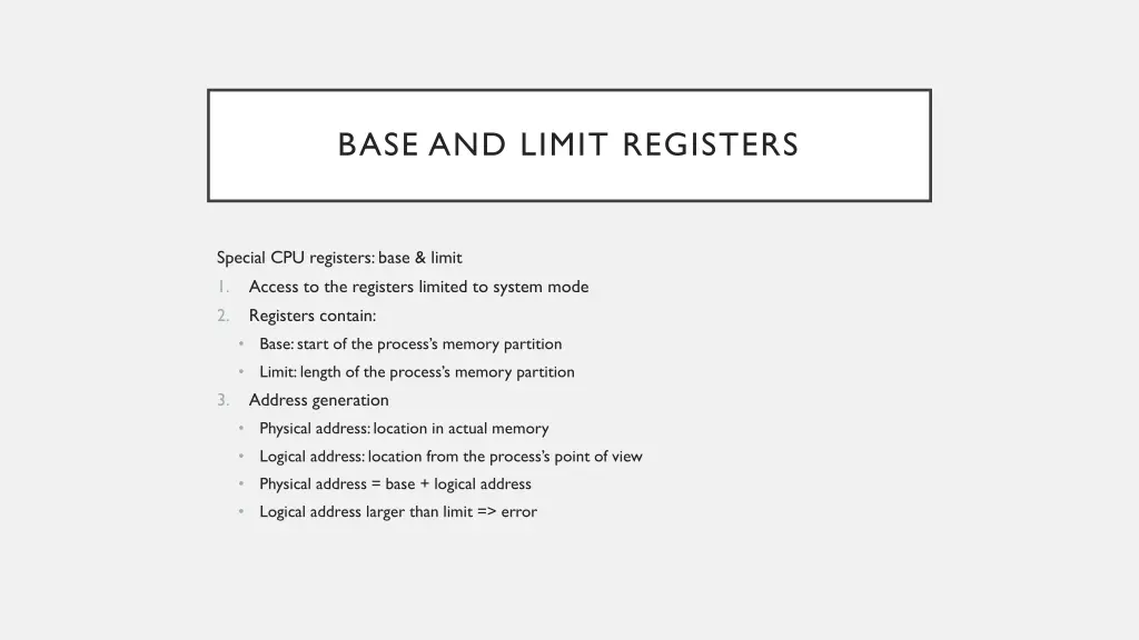 base and limit registers