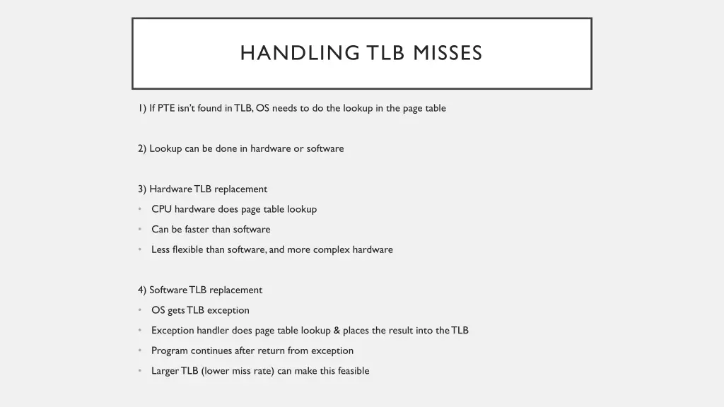 handling tlb misses