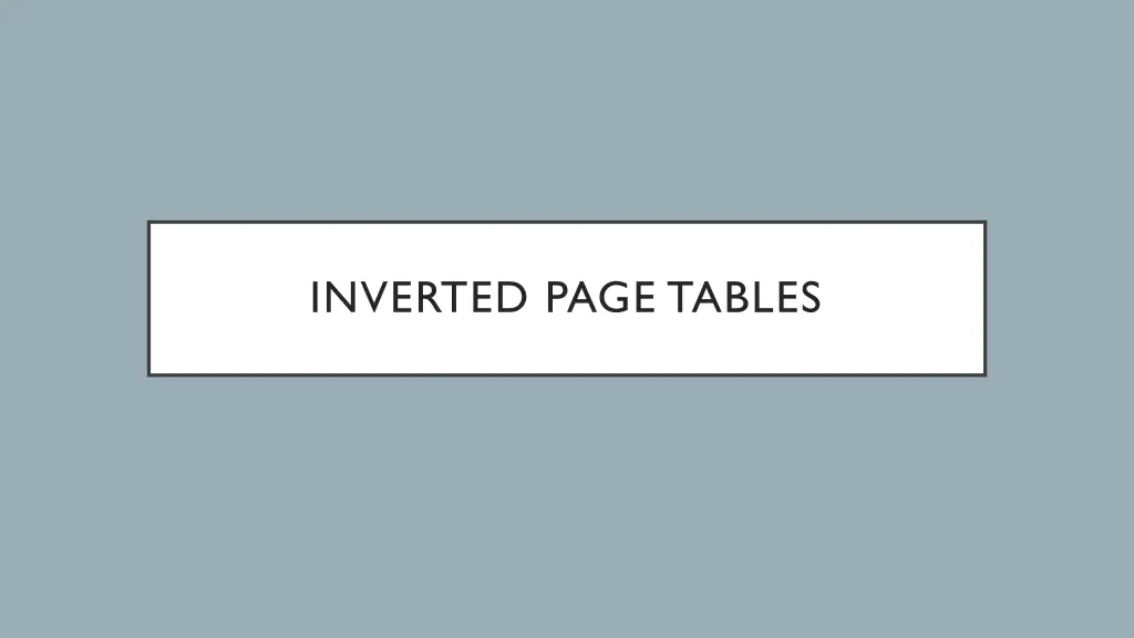 inverted page tables