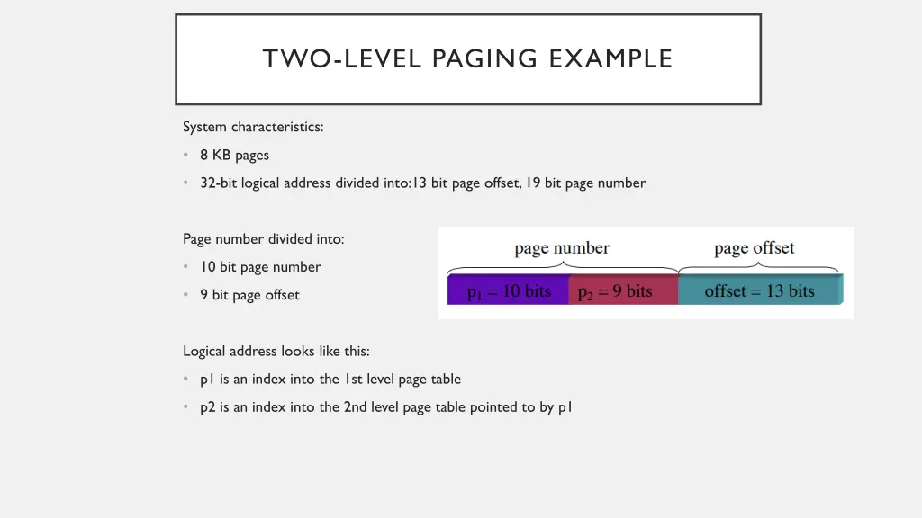 two level paging example