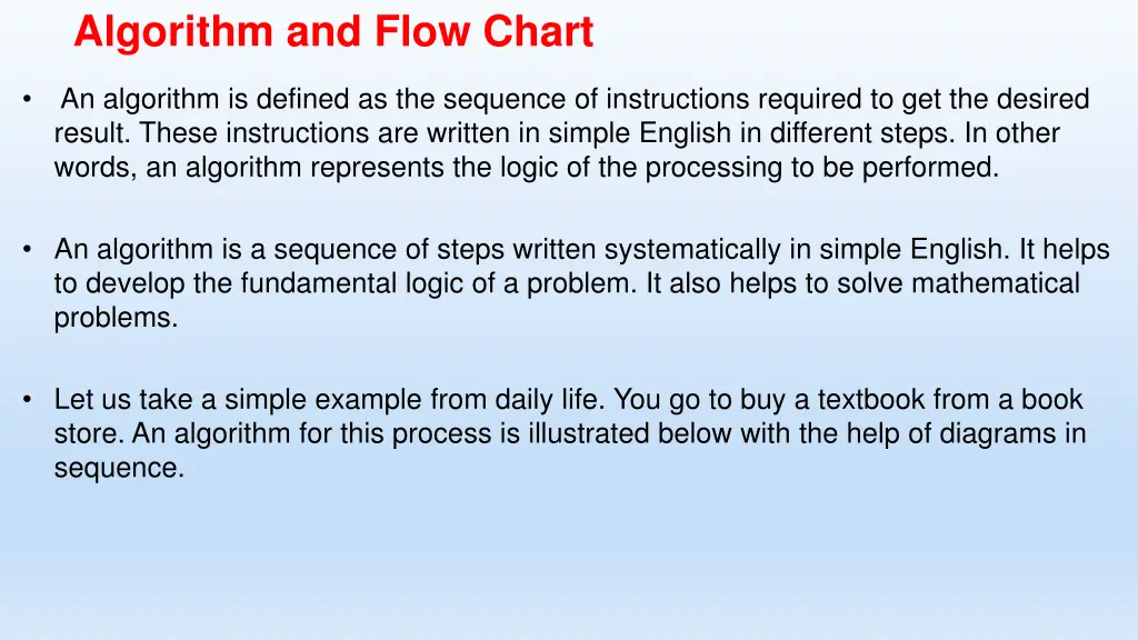 algorithm and flow chart