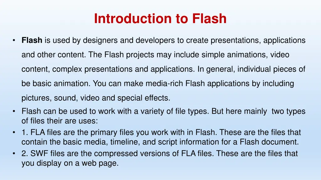 introduction to flash