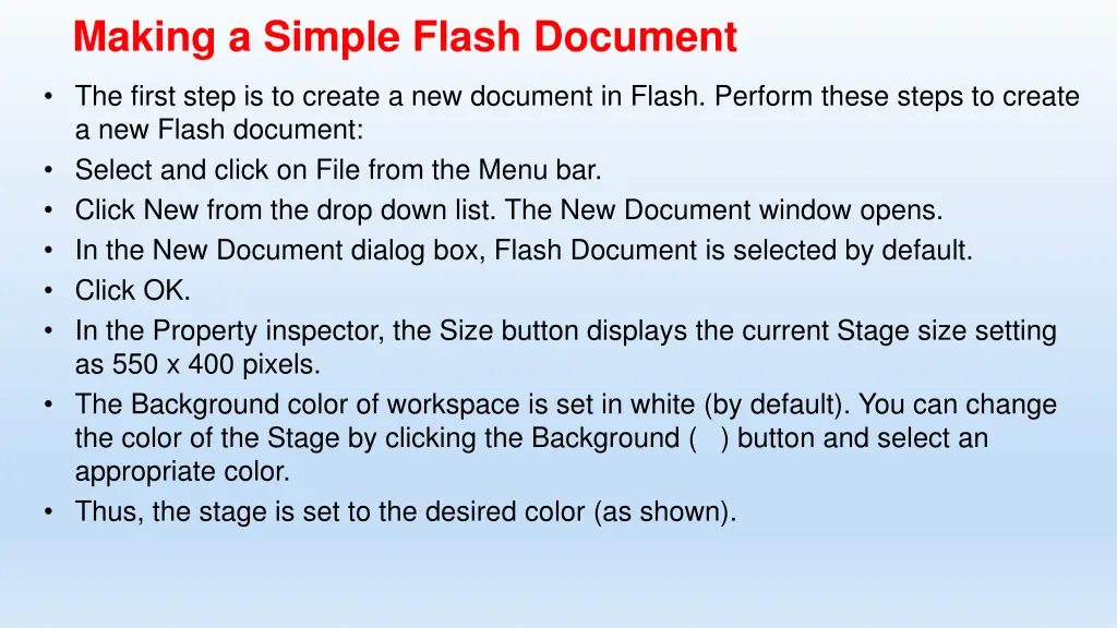 making a simple flash document