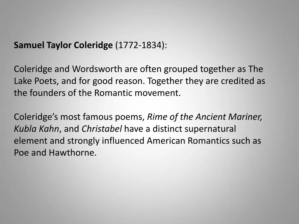 samuel taylor coleridge 1772 1834