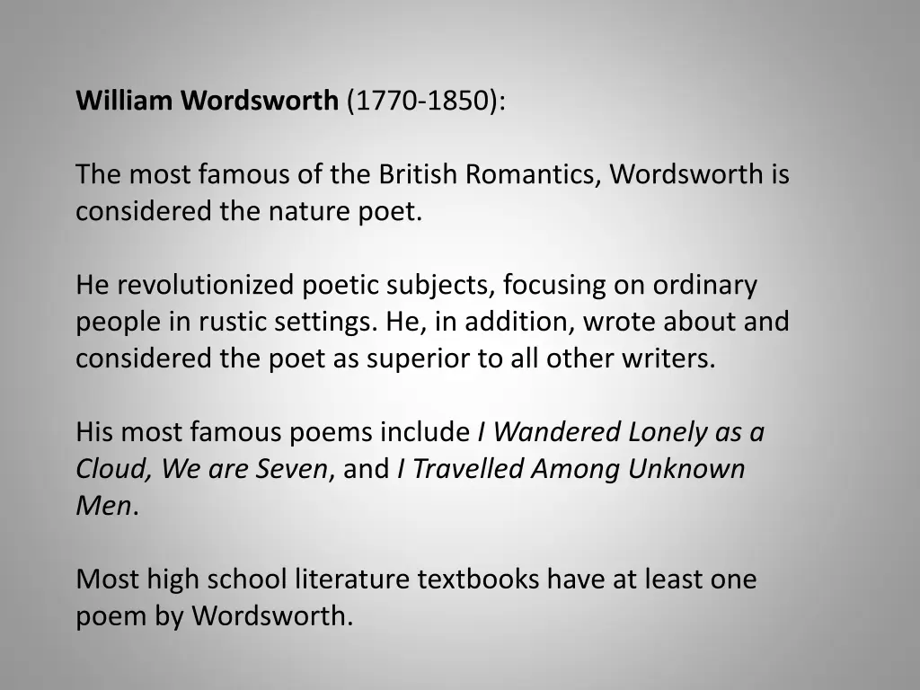 william wordsworth 1770 1850