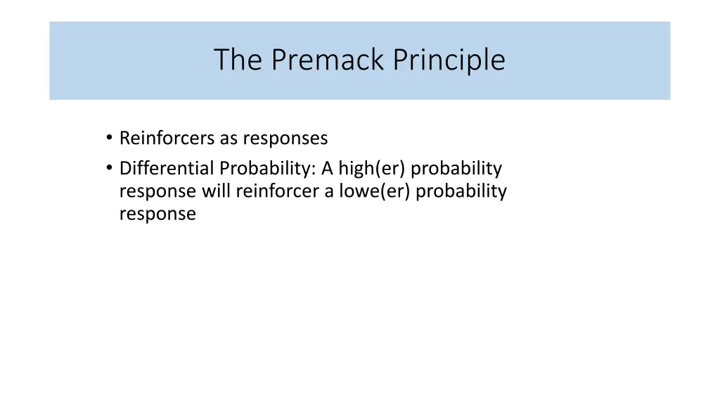 the premack principle