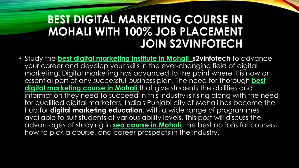 best digital marketing course in mohali with