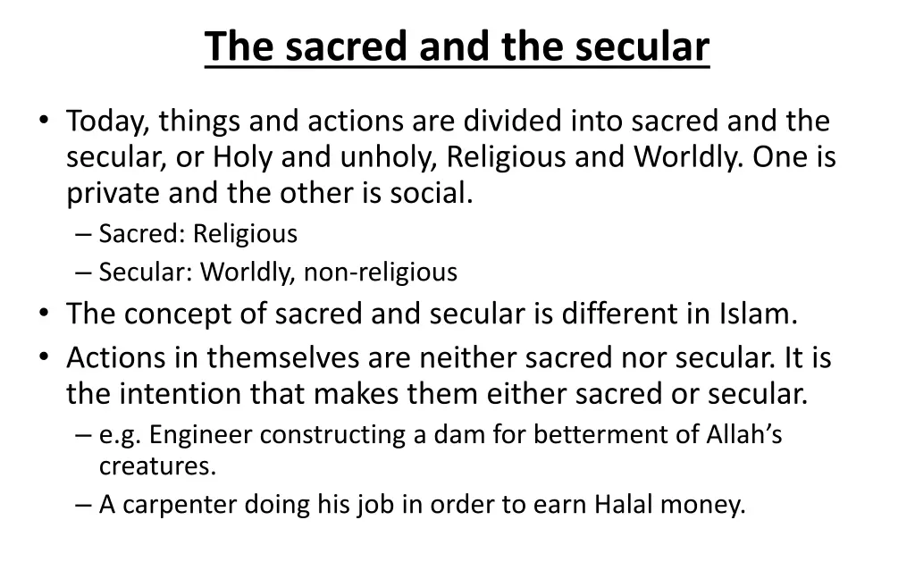 the sacred and the secular