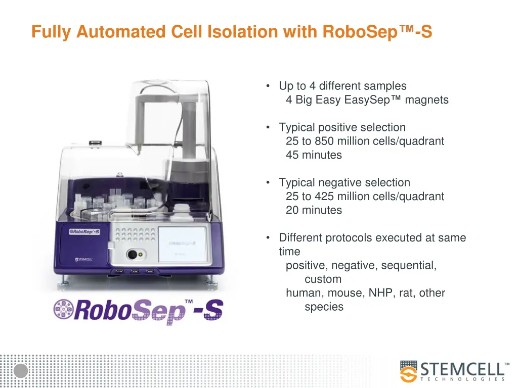 fully automated cell isolation with robosep