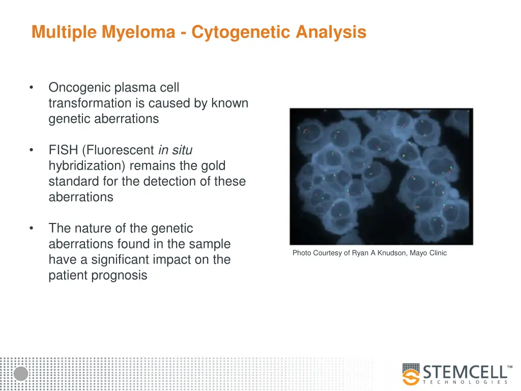 multiple myeloma cytogenetic analysis