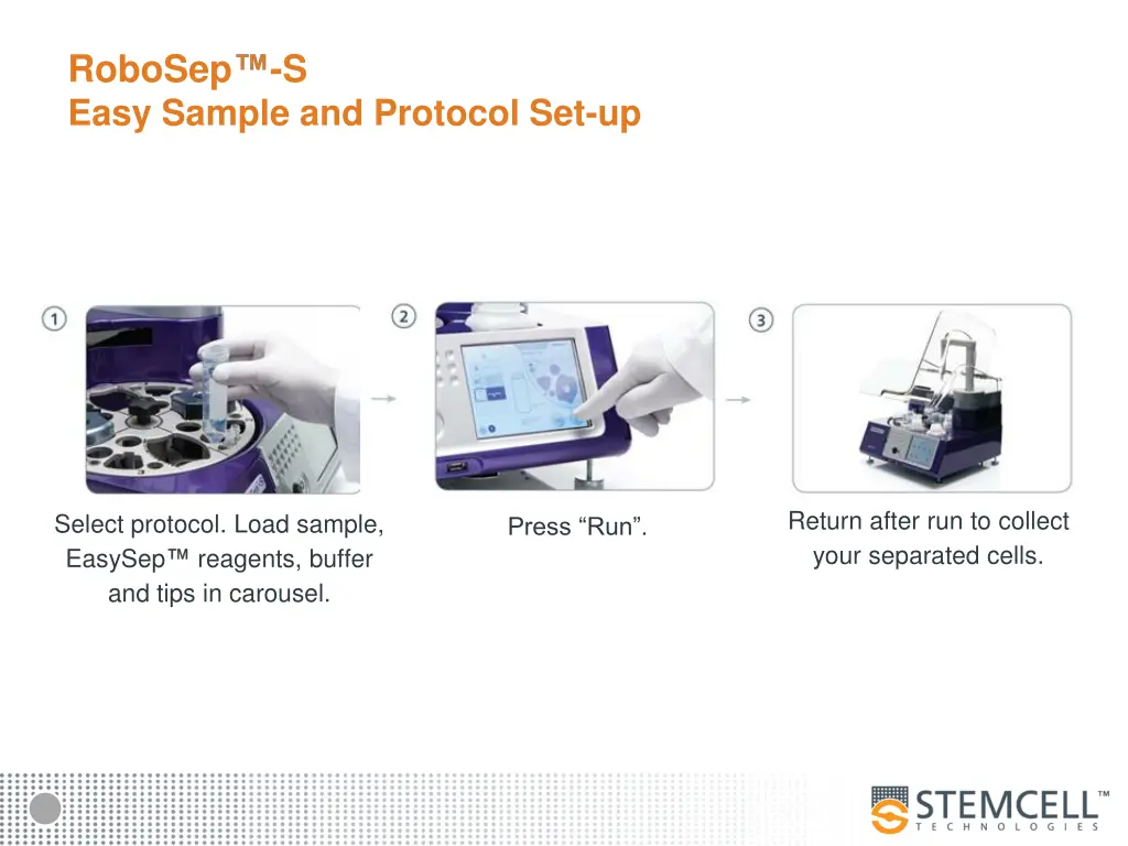 robosep easy sample and protocol set up