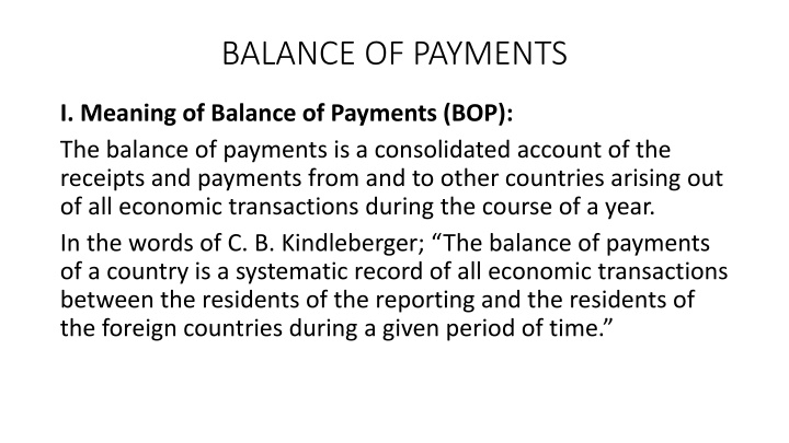 balance of payments