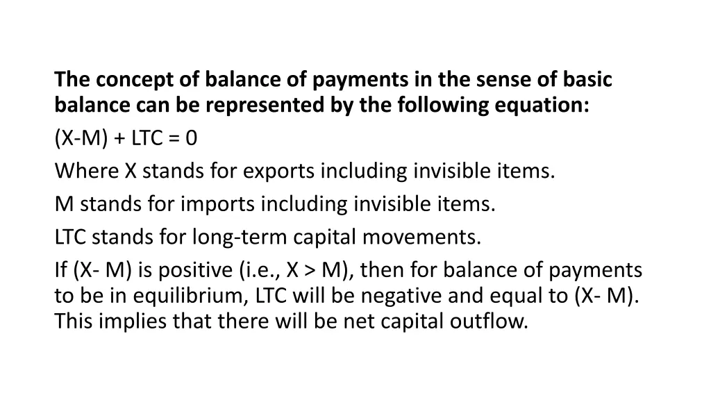 the concept of balance of payments in the sense