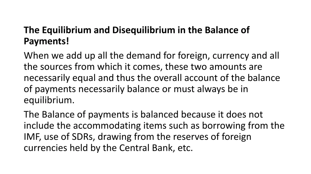 the equilibrium and disequilibrium in the balance