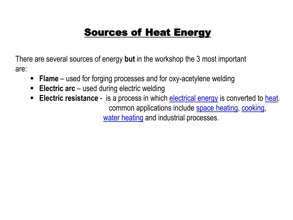 sources of heat energy sources of heat energy