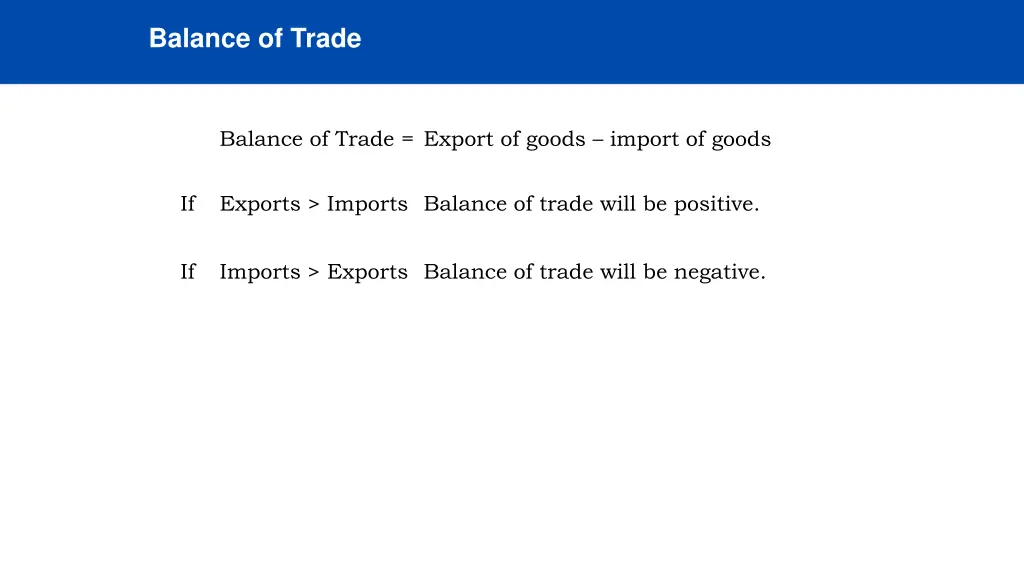 balance of trade