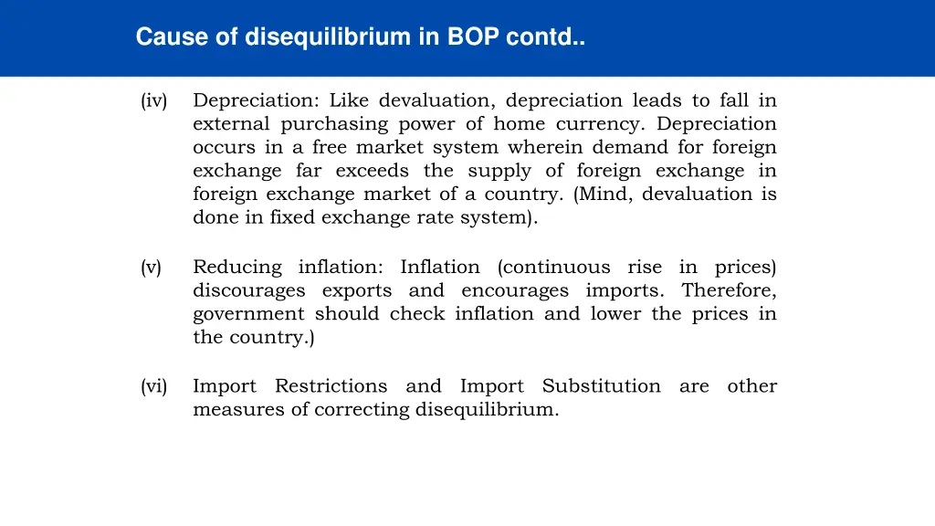 cause of disequilibrium in bop contd 2