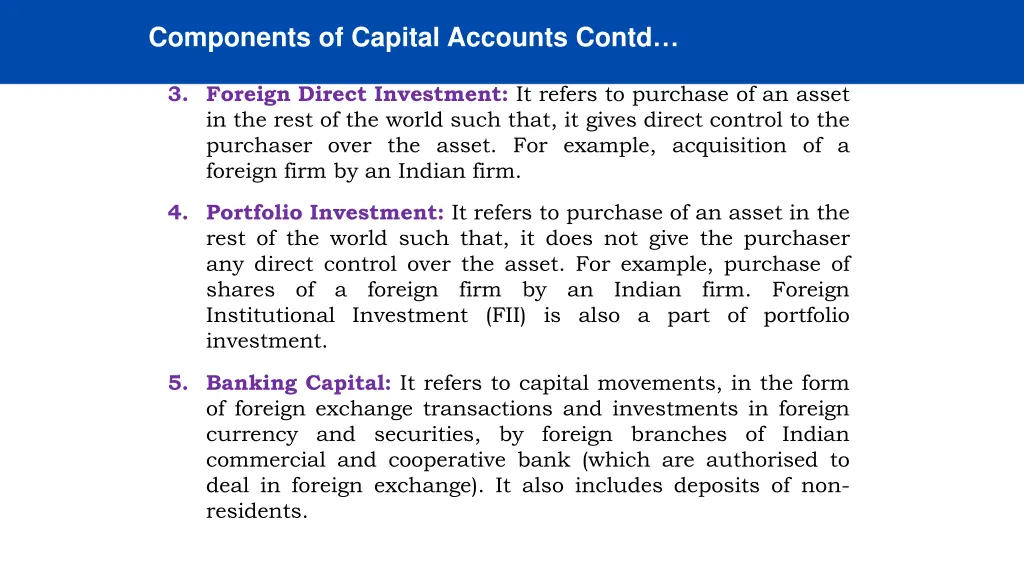 components of capital accounts contd