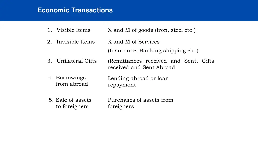 economic transactions