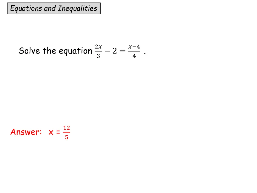 equations and inequalities 1