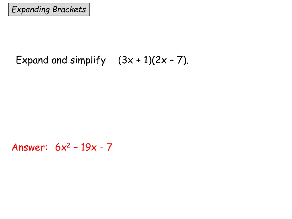 expanding brackets