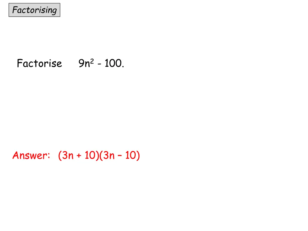 factorising 1