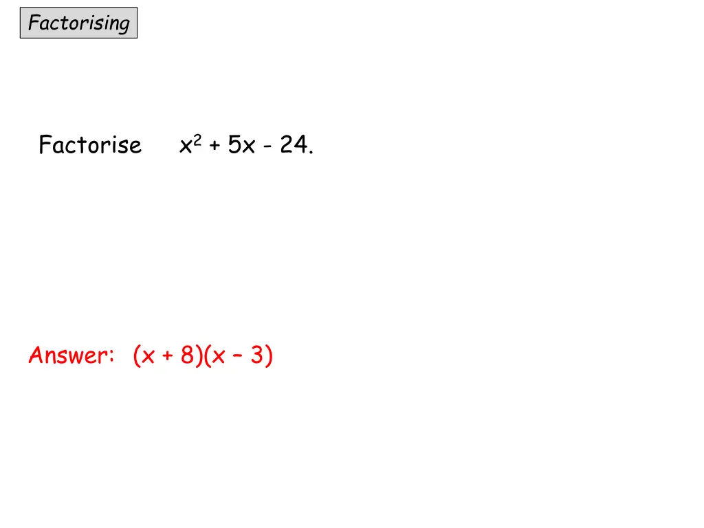 factorising 2