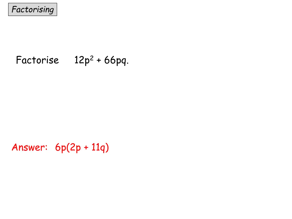 factorising