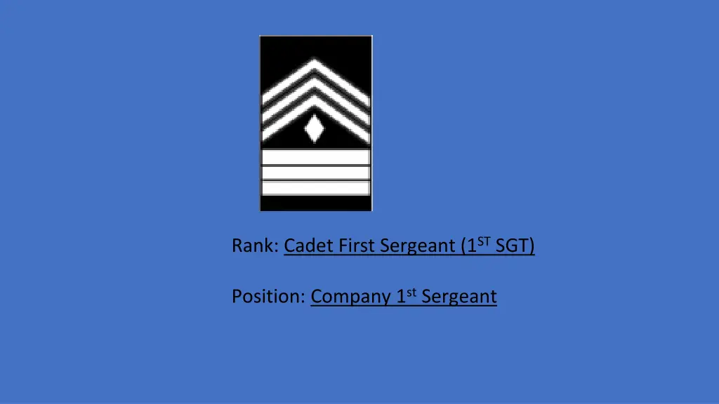 rank cadet first sergeant 1 st sgt