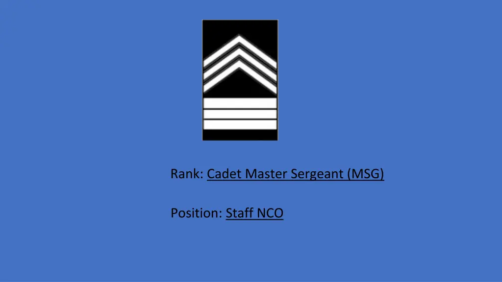 rank cadet master sergeant msg