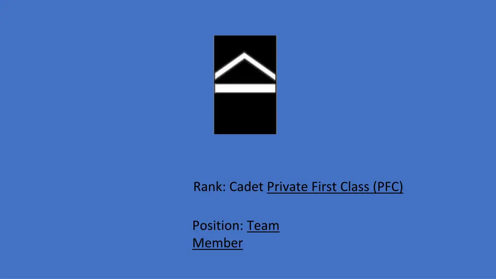 rank cadet private first class pfc