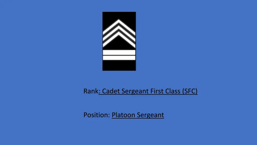 rank cadet sergeant first class sfc