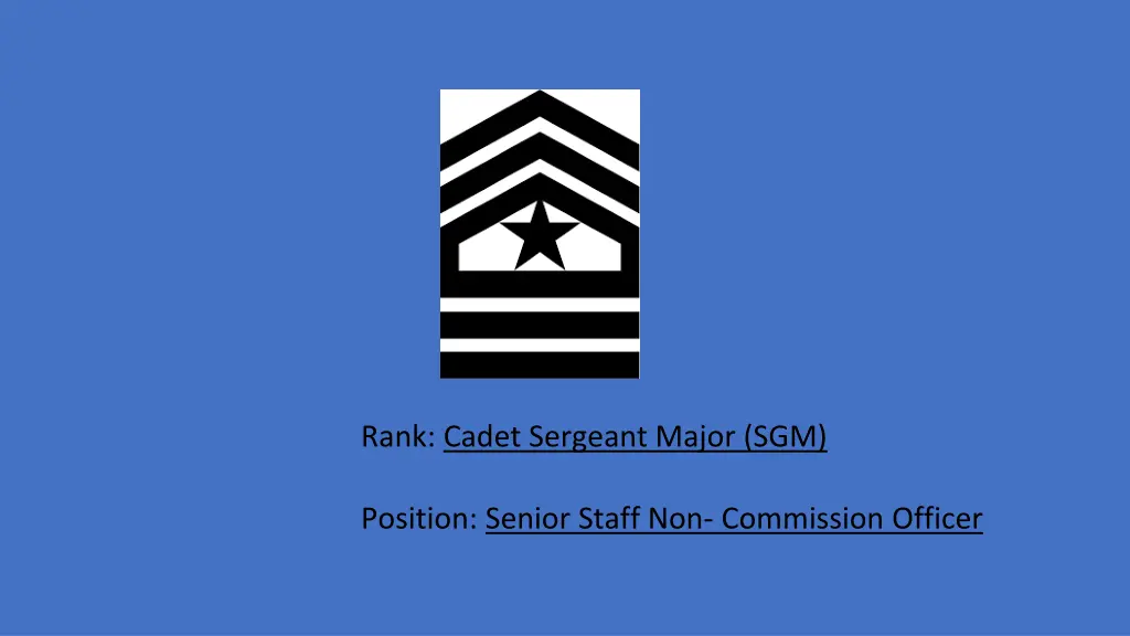 rank cadet sergeant major sgm