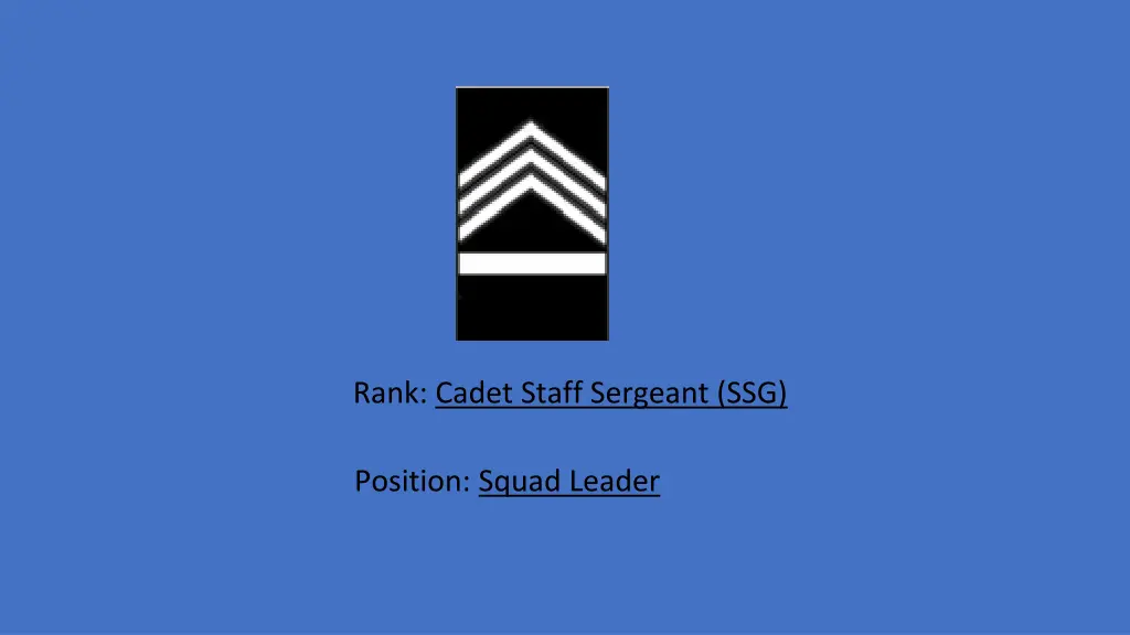 rank cadet staff sergeant ssg