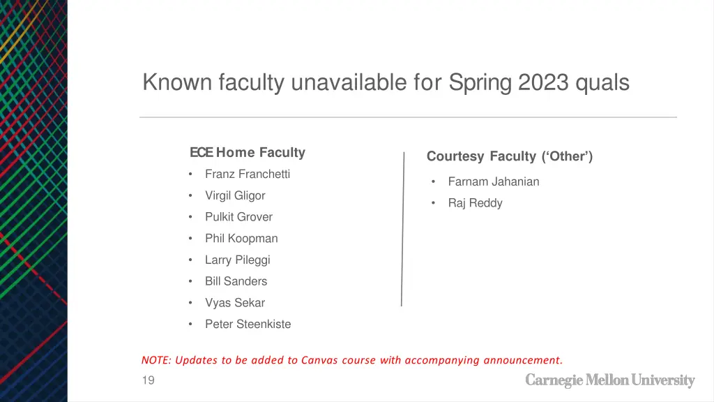 known faculty unavailable for spring 2023 quals