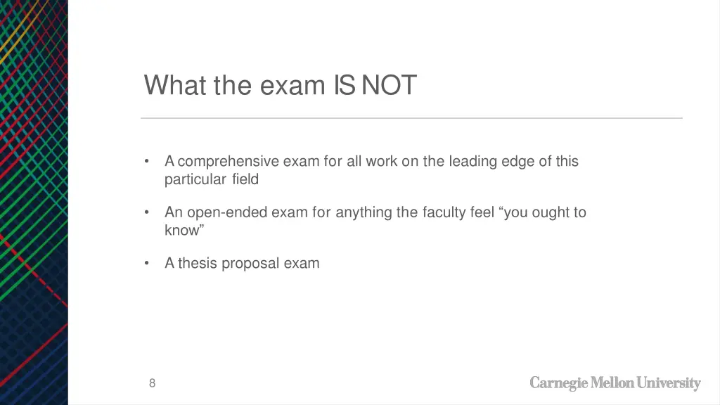 what the exam is not