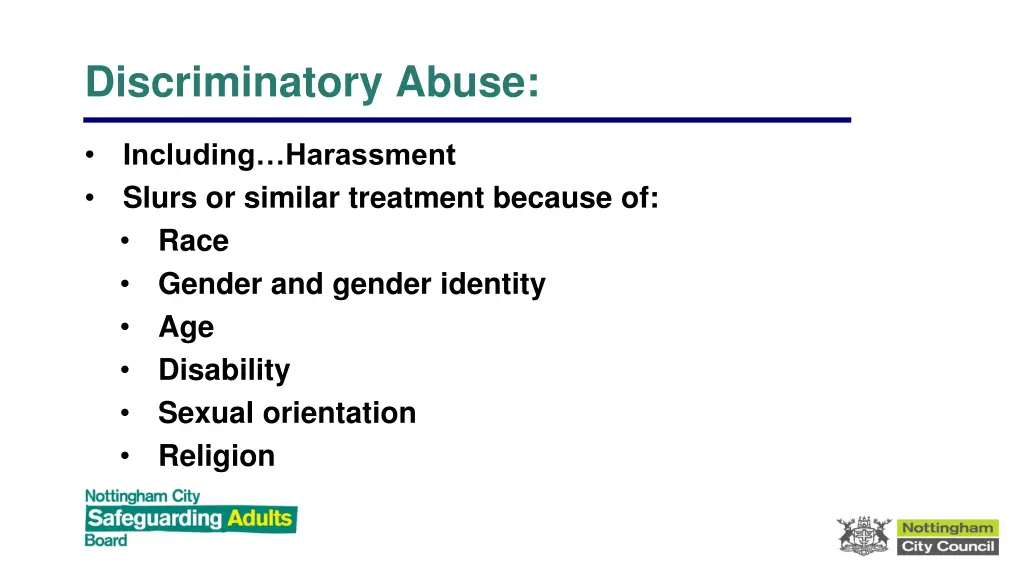 discriminatory abuse