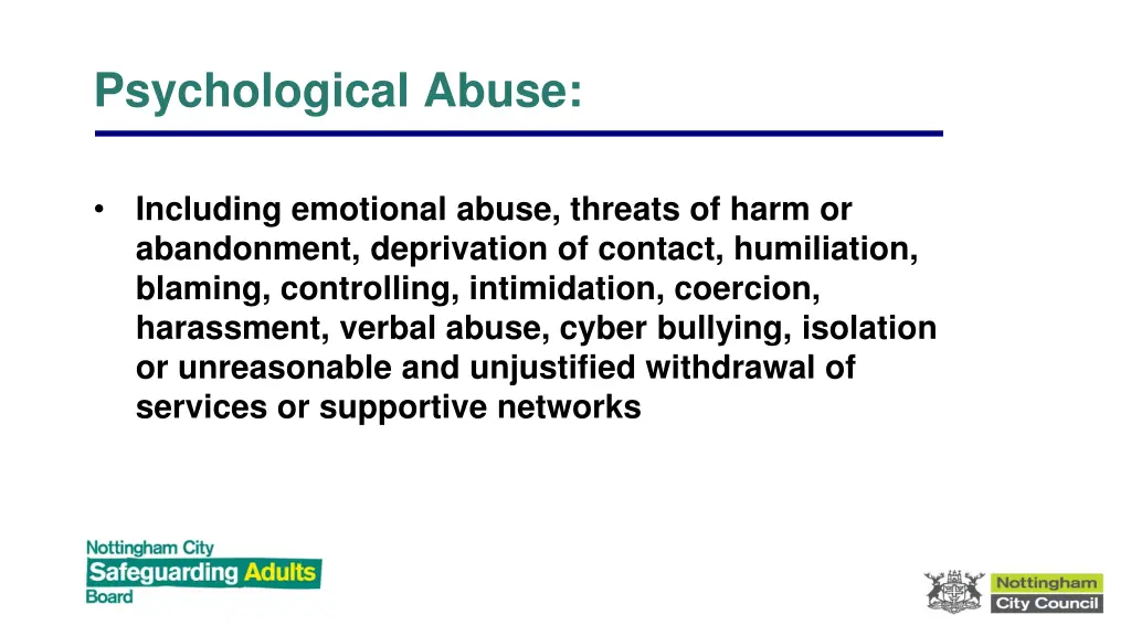 psychological abuse