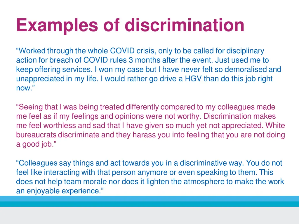 examples of discrimination