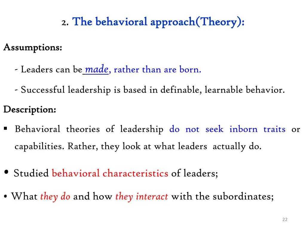 2 the behavioral approach theory the behavioral