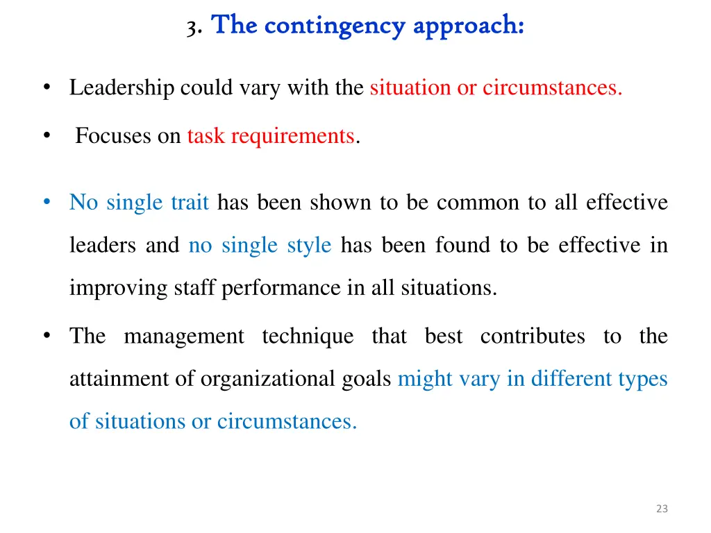 3 the contingency approach the contingency