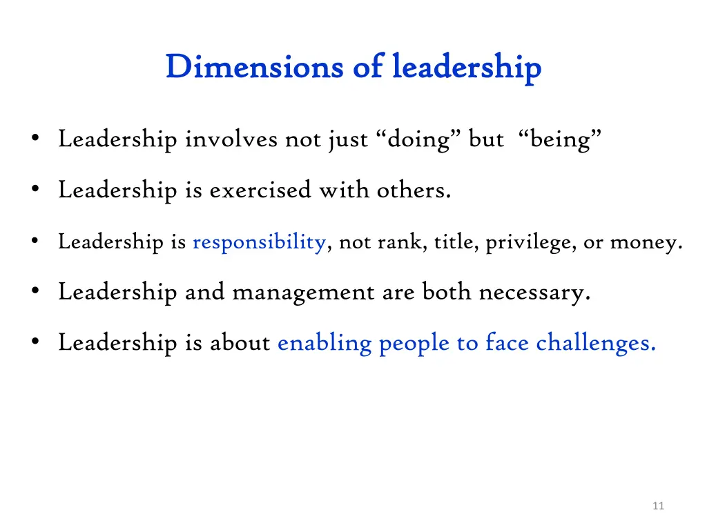 dimensions dimensions of of leadership