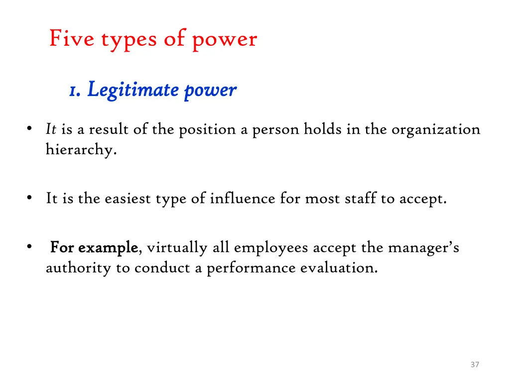 five types of power