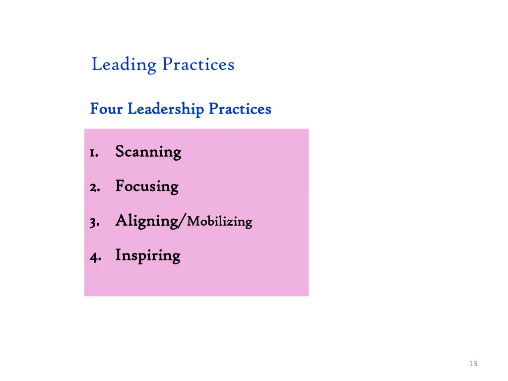 leading practices