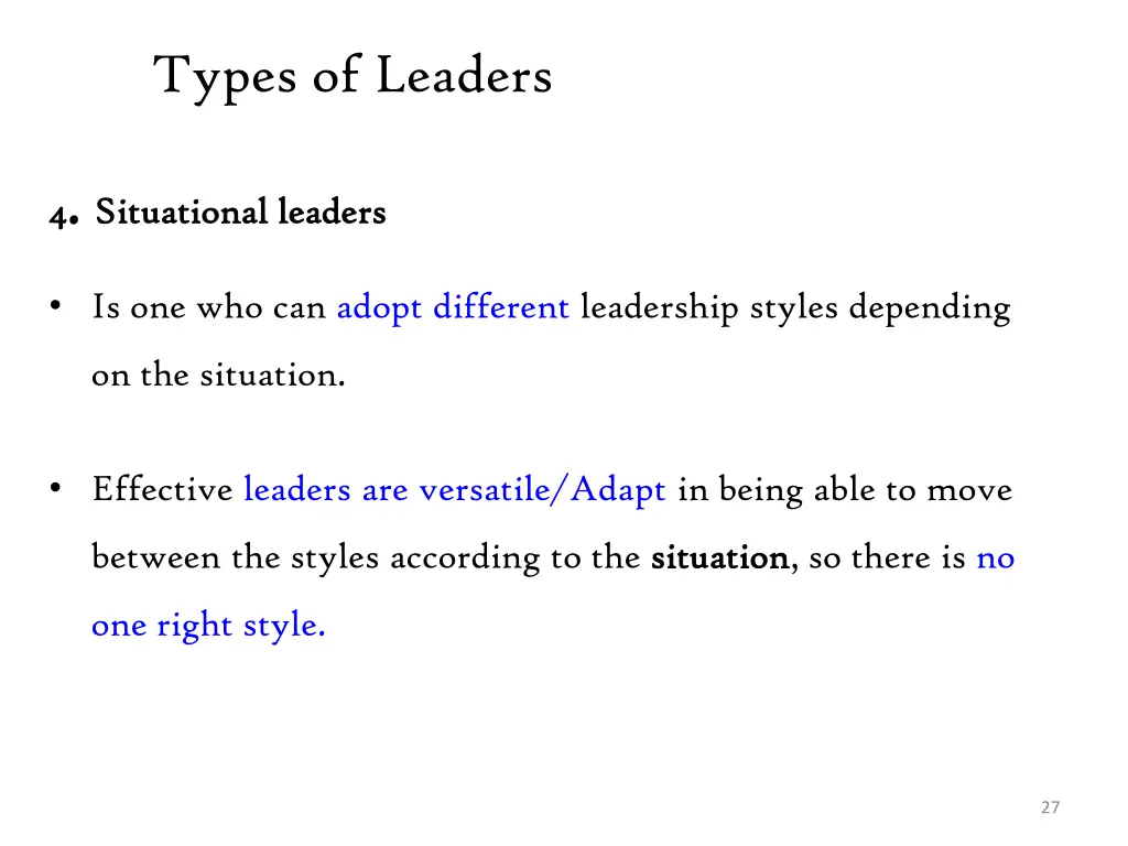 types of leaders